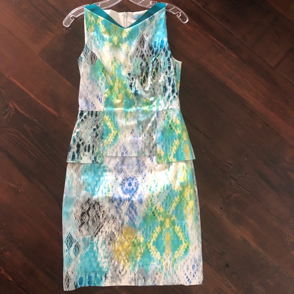 Antonio Melanie white spring peplum midi dress